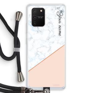 CaseCompany Marmer in stijl: Samsung Galaxy S10 Lite Transparant Hoesje met koord
