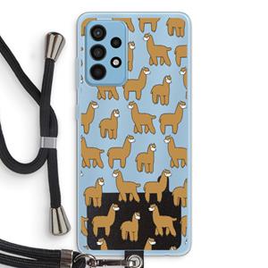 CaseCompany Alpacas: Samsung Galaxy A52 Transparant Hoesje met koord
