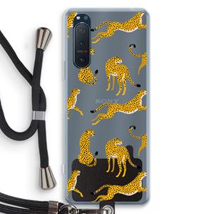 CaseCompany Luipaard: Sony Xperia 5 II Transparant Hoesje met koord