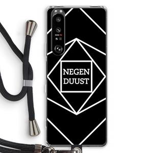 CaseCompany Negenduust geometrisch: Sony Xperia 1 III Transparant Hoesje met koord
