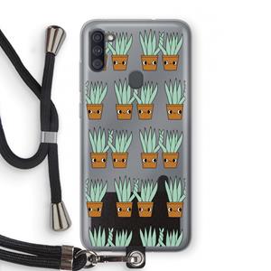 CaseCompany Sansevieria: Samsung Galaxy A11 Transparant Hoesje met koord