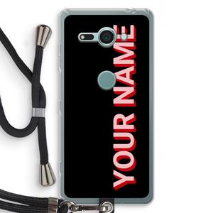CaseCompany Namecase: Sony Xperia XZ2 Compact Transparant Hoesje met koord