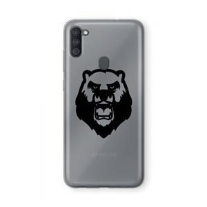 CaseCompany Angry Bear (black): Samsung Galaxy A11 Transparant Hoesje