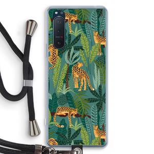 CaseCompany Luipaard 2: Sony Xperia 5 II Transparant Hoesje met koord