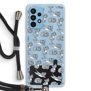 CaseCompany Poezen: Samsung Galaxy A52 Transparant Hoesje met koord