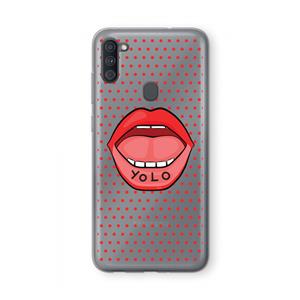 CaseCompany Yolo Denise: Samsung Galaxy A11 Transparant Hoesje