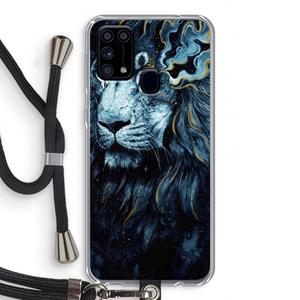 CaseCompany Darkness Lion: Samsung Galaxy M31 Transparant Hoesje met koord