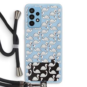 CaseCompany Zwanen: Samsung Galaxy A52 Transparant Hoesje met koord