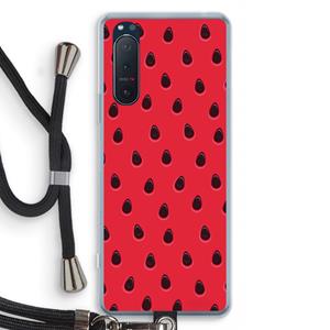 CaseCompany Watermelon: Sony Xperia 5 II Transparant Hoesje met koord