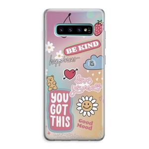CaseCompany Positivity: Samsung Galaxy S10 Plus Transparant Hoesje