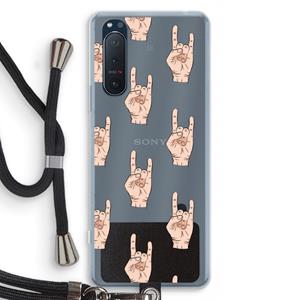 CaseCompany Rock: Sony Xperia 5 II Transparant Hoesje met koord