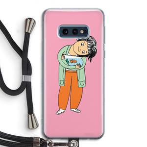 CaseCompany Visknuffel: Samsung Galaxy S10e Transparant Hoesje met koord