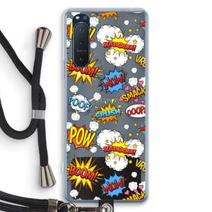 CaseCompany Pow Smack: Sony Xperia 5 II Transparant Hoesje met koord