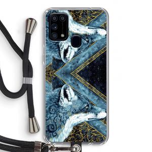 CaseCompany Golden Fox: Samsung Galaxy M31 Transparant Hoesje met koord