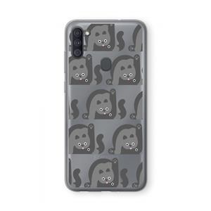 CaseCompany Cats: Samsung Galaxy A11 Transparant Hoesje