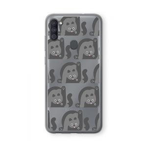 CaseCompany Cats: Samsung Galaxy A11 Transparant Hoesje