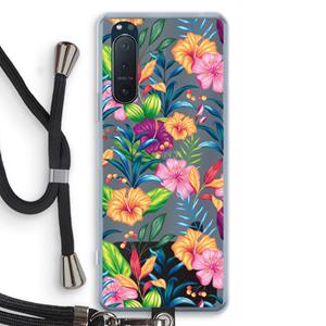 CaseCompany Tropisch 2: Sony Xperia 5 II Transparant Hoesje met koord