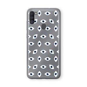 CaseCompany Eyes pattern: Samsung Galaxy A11 Transparant Hoesje