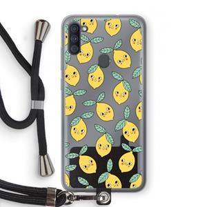 CaseCompany Citroenen: Samsung Galaxy A11 Transparant Hoesje met koord