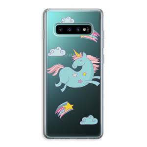 CaseCompany Vliegende eenhoorn: Samsung Galaxy S10 Plus Transparant Hoesje