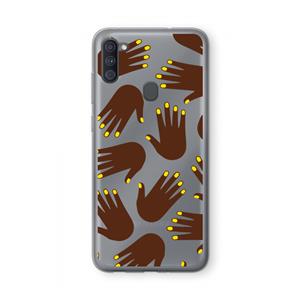 CaseCompany Hands dark: Samsung Galaxy A11 Transparant Hoesje