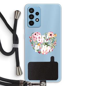CaseCompany GRL PWR Flower: Samsung Galaxy A52 Transparant Hoesje met koord