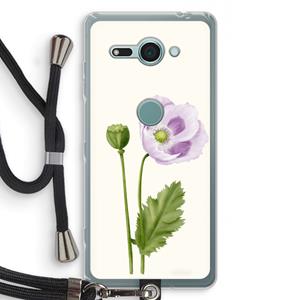 CaseCompany Purple poppy: Sony Xperia XZ2 Compact Transparant Hoesje met koord