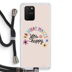 CaseCompany Happy days: Samsung Galaxy S10 Lite Transparant Hoesje met koord