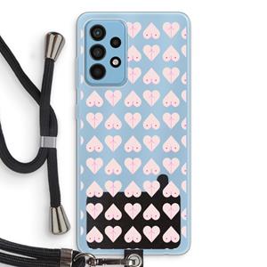CaseCompany Ass 'n Titties: Samsung Galaxy A52 Transparant Hoesje met koord