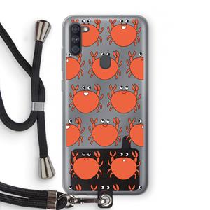 CaseCompany Krab: Samsung Galaxy A11 Transparant Hoesje met koord