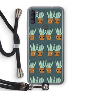 CaseCompany Sansevieria: Samsung Galaxy A11 Transparant Hoesje met koord