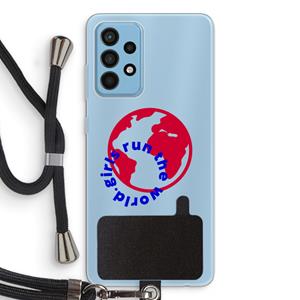 CaseCompany Run The World: Samsung Galaxy A52 Transparant Hoesje met koord