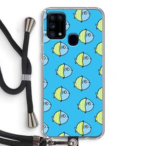 CaseCompany Visjes: Samsung Galaxy M31 Transparant Hoesje met koord