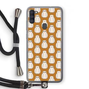 CaseCompany Uilen: Samsung Galaxy A11 Transparant Hoesje met koord