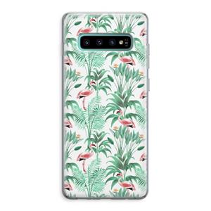 CaseCompany Flamingo bladeren: Samsung Galaxy S10 Plus Transparant Hoesje
