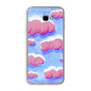 CaseCompany Roze wolken met vogels: Samsung Galaxy J4 Plus Transparant Hoesje