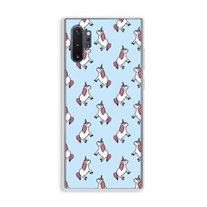 CaseCompany Eenhoorns overal: Samsung Galaxy Note 10 Plus Transparant Hoesje