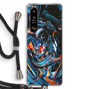CaseCompany Black Unicorn: Sony Xperia 1 III Transparant Hoesje met koord