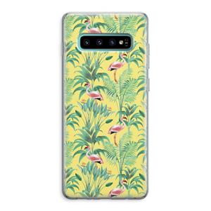 CaseCompany Flamingo party: Samsung Galaxy S10 Plus Transparant Hoesje