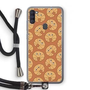 CaseCompany Croissant: Samsung Galaxy A11 Transparant Hoesje met koord