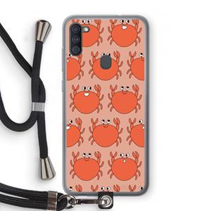 CaseCompany Krab: Samsung Galaxy A11 Transparant Hoesje met koord