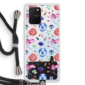 CaseCompany Bloemetjes: Samsung Galaxy S10 Lite Transparant Hoesje met koord