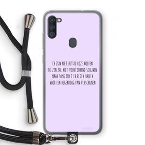 CaseCompany Regenboog: Samsung Galaxy A11 Transparant Hoesje met koord