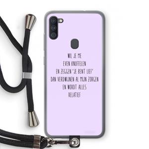 CaseCompany Relatief: Samsung Galaxy A11 Transparant Hoesje met koord