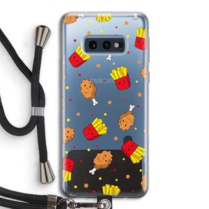 CaseCompany Chicken 'n Fries: Samsung Galaxy S10e Transparant Hoesje met koord
