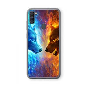 CaseCompany Fire & Ice: Samsung Galaxy A11 Transparant Hoesje