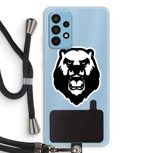 CaseCompany Angry Bear (white): Samsung Galaxy A52 Transparant Hoesje met koord