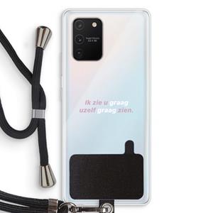 CaseCompany uzelf graag zien: Samsung Galaxy S10 Lite Transparant Hoesje met koord