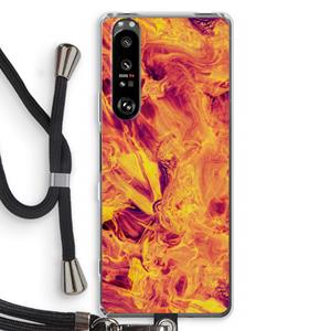 CaseCompany Eternal Fire: Sony Xperia 1 III Transparant Hoesje met koord
