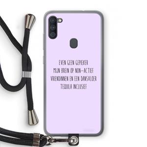 CaseCompany Tequila: Samsung Galaxy A11 Transparant Hoesje met koord